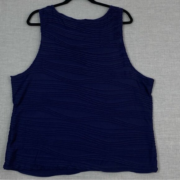 TanJay Tank Top Size XL Deep Purple Raised Pattern Stretchy Sleeveless Shirt - Picture 2 of 7